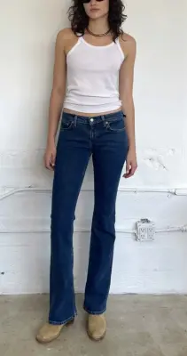 Nouveau ! RE/DONE Jean Low Rose Micro Boot Rustic Indigo -40%