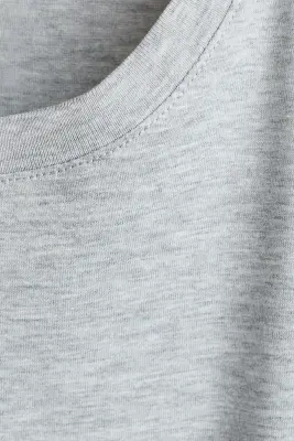 Lot de 3 T-shirts en coton - Blanc/gris chiné/bleu marine
