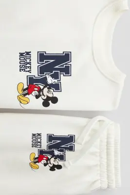Ensemble 2 pièces avec sweat et pantalon jogger - Blanc/Mickey