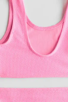 Maillot de bain deux pièces texturé - Rose