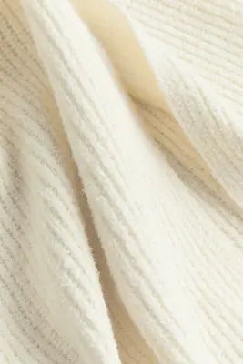 Jupe en maille côtelée - Crème
