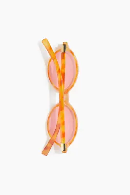 Lunettes de soleil ovales - Orange/motif écaille de tortue