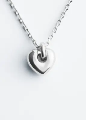 Collier à pendentif en cœur - Argenté
