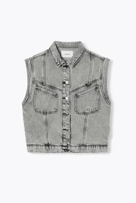 Veste jean sans manches LEONIE