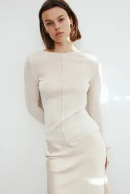 Jupe midi - Beige clair