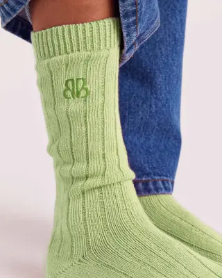 Chaussettes Félice vert sauge