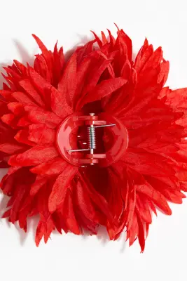 Pince à cheveux façon fleur - Rouge vif