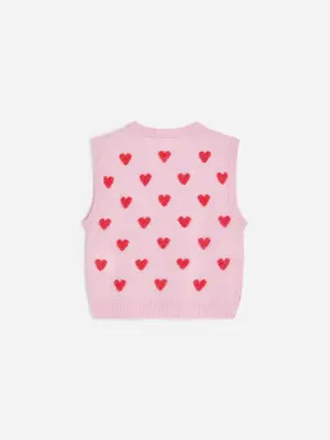 Gilet en mélange de laine - Rose/Rouge