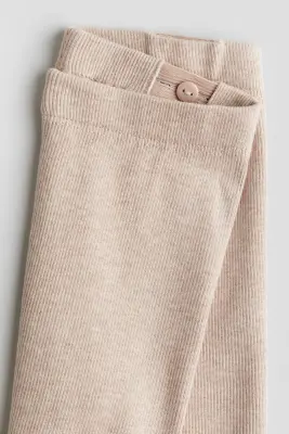 Legging en coton côtelé - Beige chiné