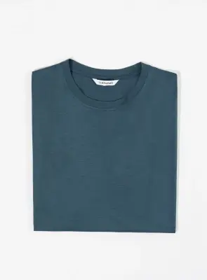 Short Sleeve T-Shirt in Petrol Blue Eucalyptus & Cotton