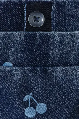 Jegging large à l'aspect denim - Bleu denim foncé/cerises