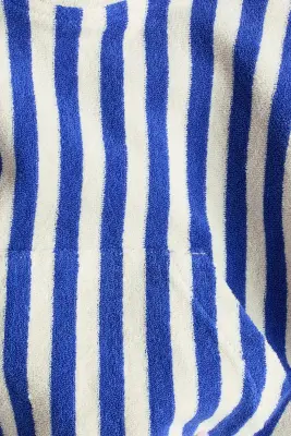 Cape de bain - Bleu/rayures blanches