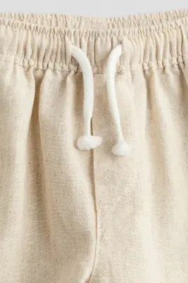 Pantalon en lin mélangé - Beige clair