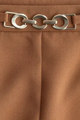 Jupe crayon avec détail en métal - Marron clair