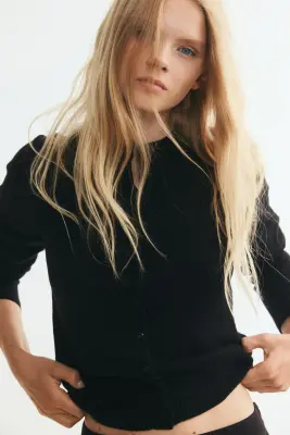 Gilet en maille texturée - Noir