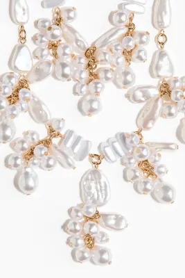Collier grappe - Doré/blanc