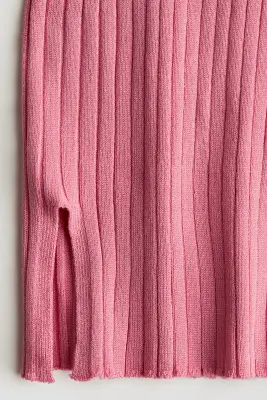 Pantalon évasé en maille côtelée - Rose