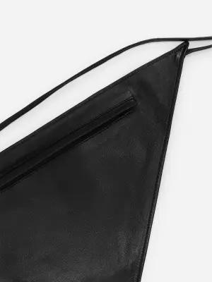 Ceinture à triangle en cuir - Noir