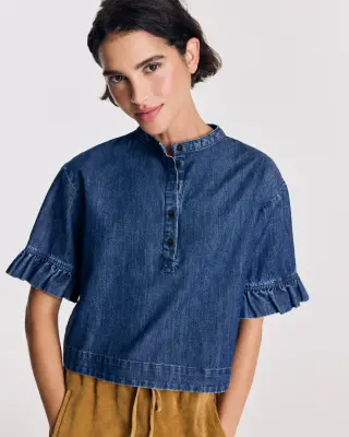 Blouse Constantine bleu chambray foncé