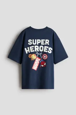 T-shirt oversize imprimé - Bleu marine/Marvel Comics