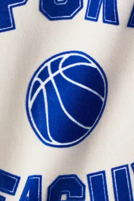 T-shirt oversize en coton imprimé - Ivoire/Sports League