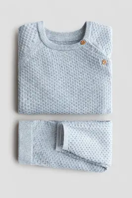 Ensemble 2 pièces en coton - Bleu ancien clair