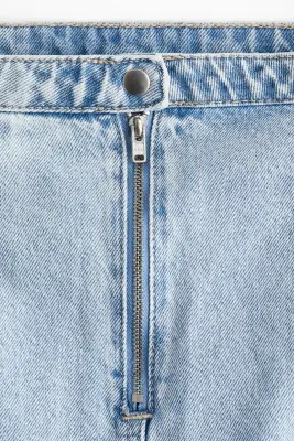 Minijupe trapèze - Bleu denim clair