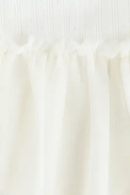 Robe body avec jupe en tulle - Crème
