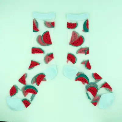 Chaussettes transparentes Pastèque Coucou Suzette
