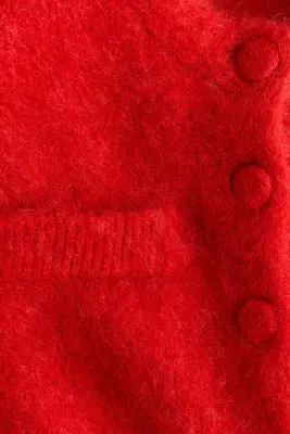 Gilet à épaulettes en mohair mélangé - Rouge vif