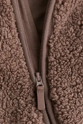 Combi-pilote en tissu peluche avec oreilles - Marron
