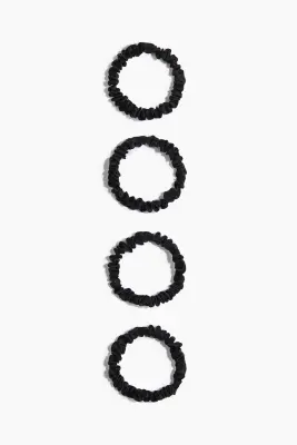Lot de 4 chouchous en soie - Noir