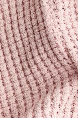 Barboteuse en maille gaufrée - Rose ancien clair