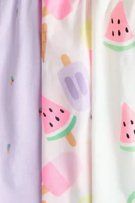 Lot de 3 robes imprimées en coton - Rose clair/pastèque