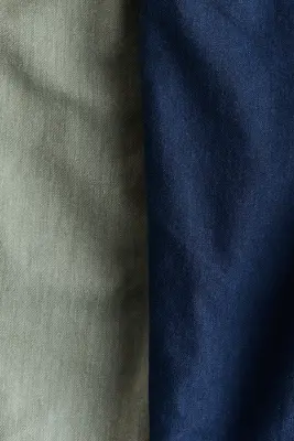 Lot de 2 pantalons jogger doublés en coton - Vert kaki/bleu marine