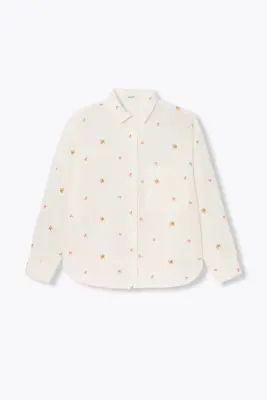 Chemise brodée gaze de coton