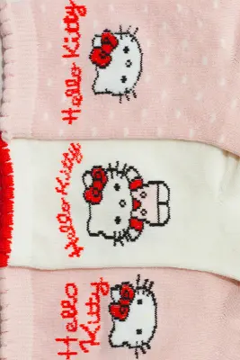 Lot de 5 paires de chaussettes avec motifs - Blanc/Hello Kitty