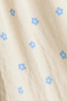 Robe en coton à motif - Crème/fleuri