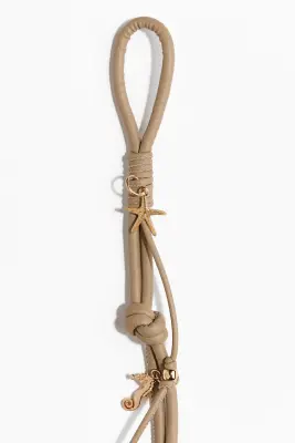 Ceinture cordon ornementée - Marron/bleu foncé