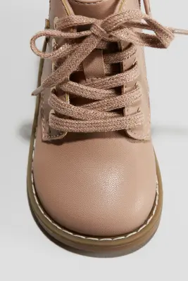Bottines à lacets - Rose ancien clair/fleurs