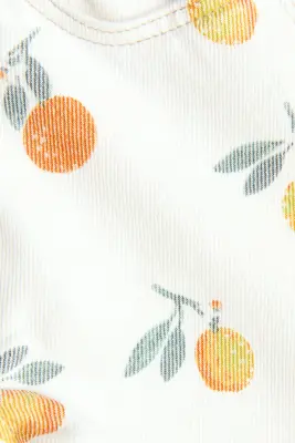 Short en twill imprimé - Crème/citrons