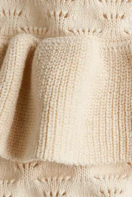Barboteuse en pointelle de coton - Crème