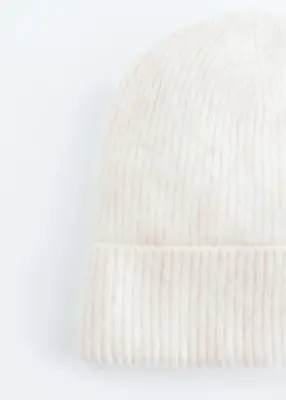 Bonnet en cachemire brossé - Couleur crème