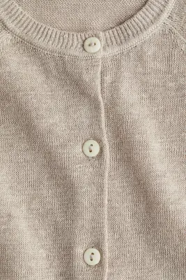 Gilet en maille fine de lin - Grège