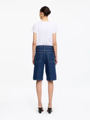 Short long en jean - Bleu foncé