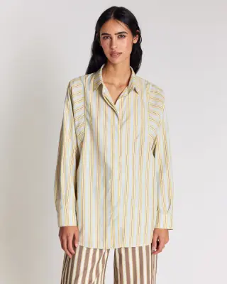 Chemise Eudes rayures bleu et jaune