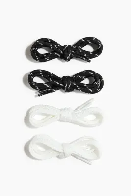 Lot de 2 paires de lacets - Noir/blanc