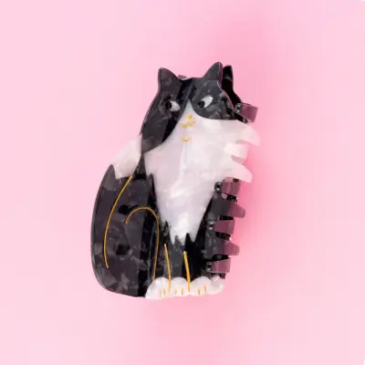 Pince à cheveux Chat noir et blanc Coucou Suzette