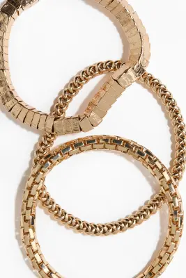 Lot de 3 bracelets épais - Doré