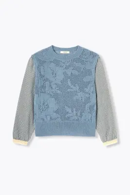 Pull à effet superposé Femme